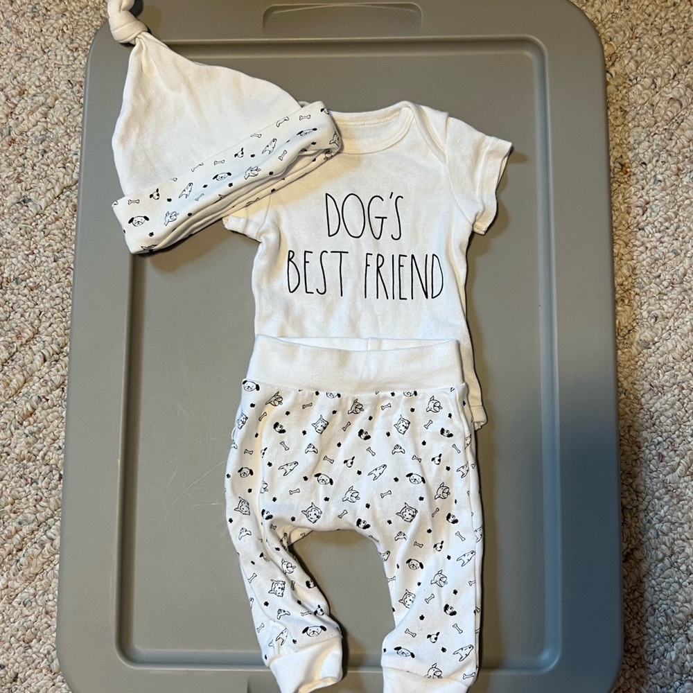 Rae Dunn Dogs Best Friend 3pc Outfit